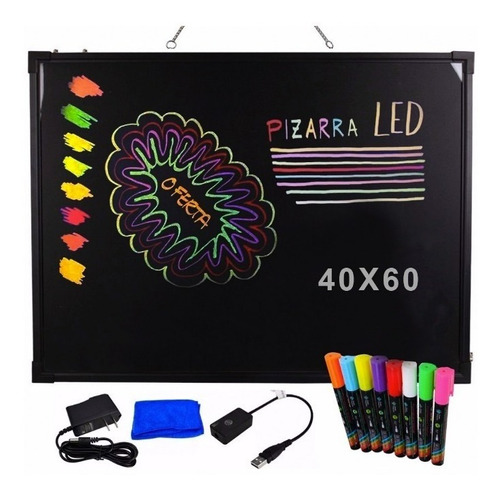 Pizarra Luces Led Publicidad Innovadora 60x80 Efecto Colores