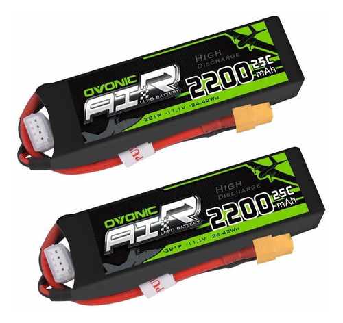 2 Baterias Lipo Ovonic 3s 11.1v 2200mah 25c Pack Con Xt60 Pa