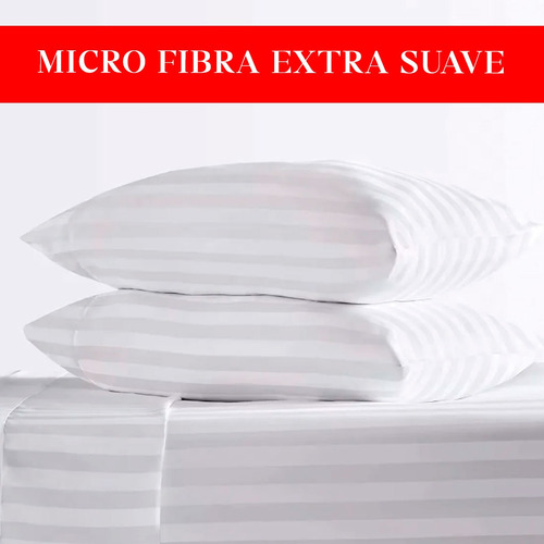 Juego De Sábanas King Size Dobby Suave Diseño Rayado 4 Pieza Blanco Rayas