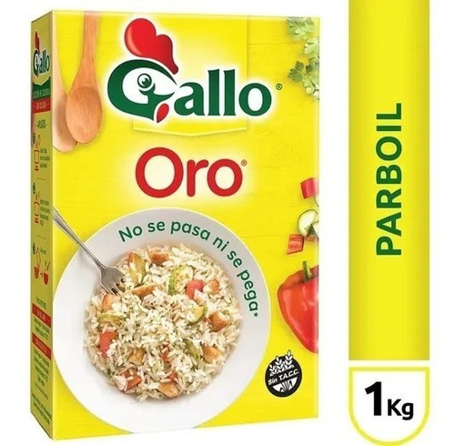 Arroz Gallo Oro Parboil Caja 1 Kg ! Pack X 5 Unidades 