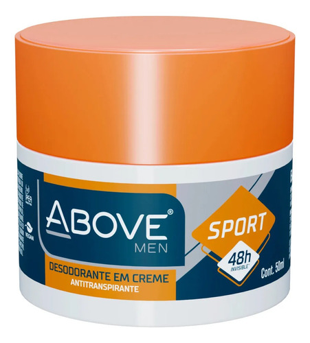Desodorante Creme Above Men Sport 50g C/12 Unidades Fragrância Suave