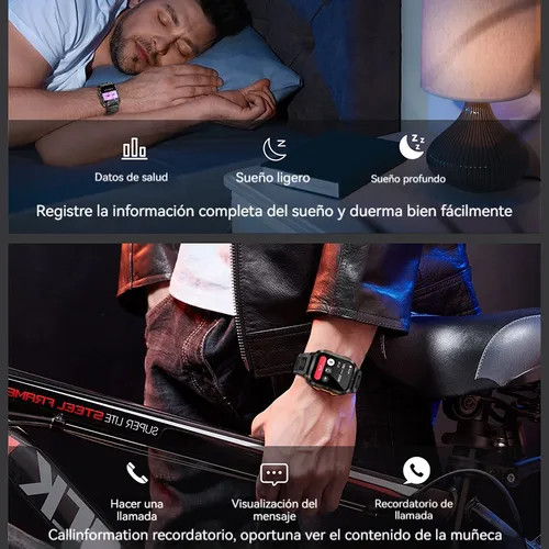 Smartwatch Luz Violeta Reloj Inteligente Hombre Bluetooth Ll