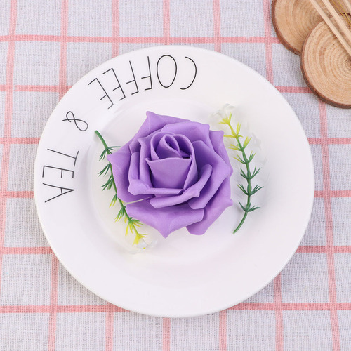 100 Cabezas De Rosas Artificiales Moradas De 6 Cm Para Fiest