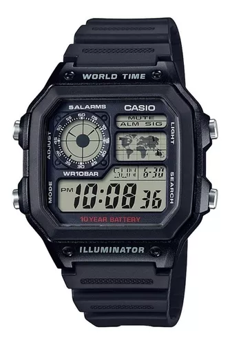 Reloj Casio Hombre AE-1000W Hora Mundial – Relojería Valencia Perú