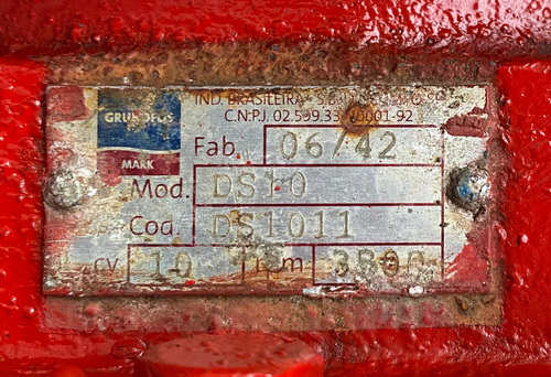 Bomba Combate Incêndio Mark Grundfos 10cv - Trifásica Vermelho 60hz Trifásica (Usado)