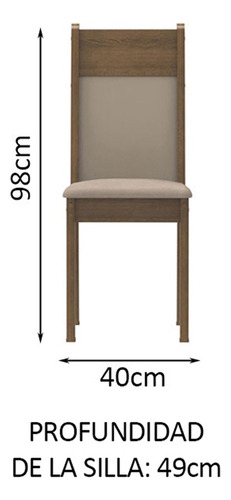 Juego De Comedor Vekka Angela Morello 4 Sillas