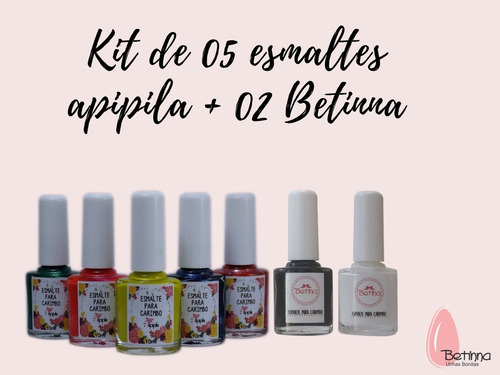 Kit 07 Esmaltes Para Carimbo+recuperador+finalizador Grátis
