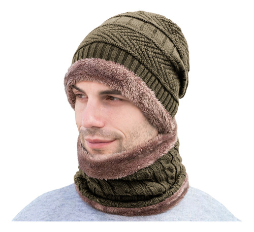 Set Gorro Bufanda Conjunto Para Frio Invierno Unisex Tejido