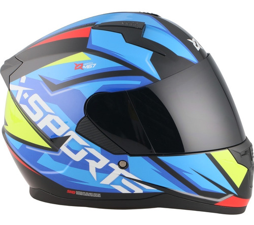 Casco Integral Azul Negro X Sports M67 - Gkmotos.uy