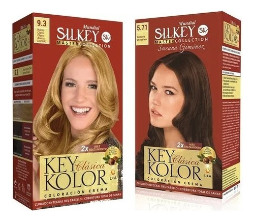  Silkey Tintura Key Kolor Clásica Kit Tono 4 castaño mediano