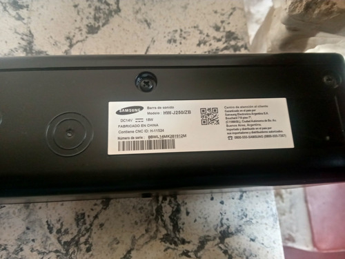 Barra De Sonido Samsung Hw J250 Zb 80w Negro 80w (Usado)