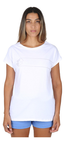 Remera Urbana Lotto Smart Mujer En Blanco