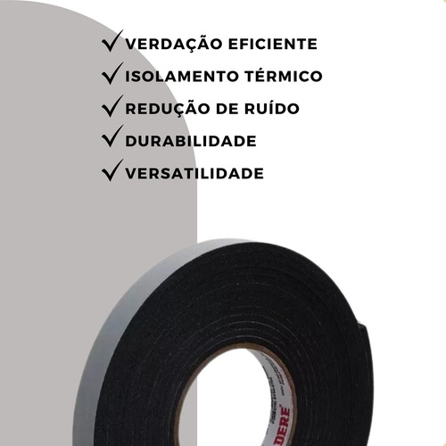 Fita Espuma Vedação 19mm X 5m Autoadesiva Adere Cor Cinza
