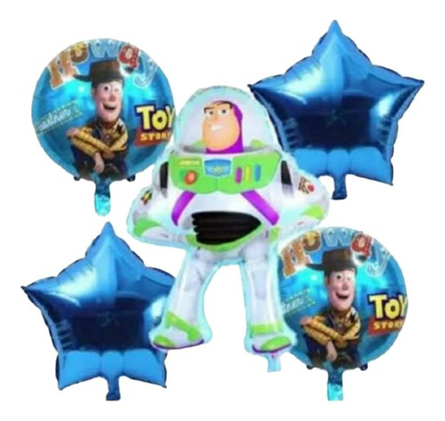 Buzz Toy Story Globo Metalico Tipo Bouquet 5 Piezas