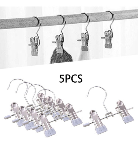 5x Pinzas Para Ropa, Pinzas Para Ropa De Acero Gris