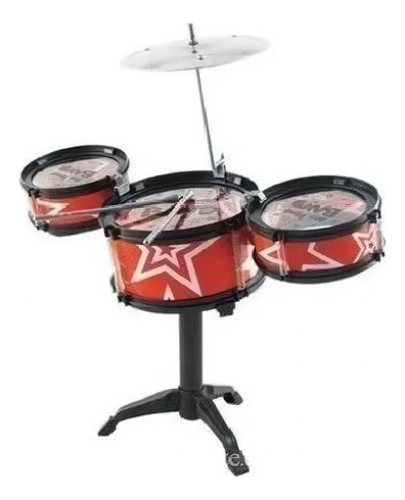 Mini Bateria Musical Infantil 3 Tambores 1 Prato Jazz