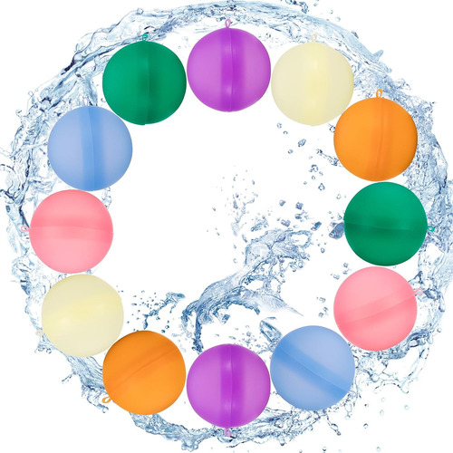 12 Globos De Bomba De Agua Reutilizables, Bola De Silicona S