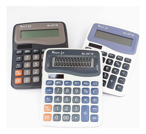 3 Calculadoras Grande C 12 Dig. De Mesa Balcão Escritório Mj
