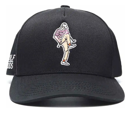 Angry Golfer Black Snapback Golf Hat - Curved Brim