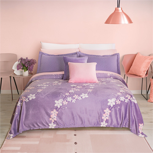 Cobertor Ultrasuave Matrimonial/individual Abbie Concord Color Lavanda