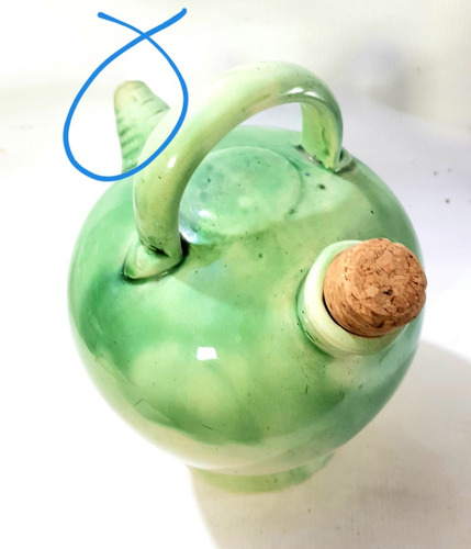 Botijo Botellón De Ceramica De 2 Litros,pico Dañado, Usable (Usado)