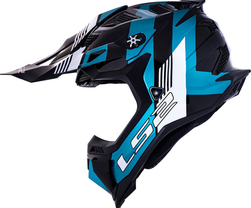 Capacete Motocros Ls2 Mx700 Subverter Evo Max Cross Azul Tamanho do capacete 58
