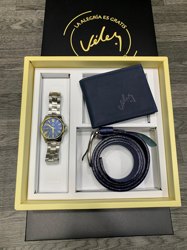 Combo Billetera Cuero Hombre + Reloj + Caja Línea Económica