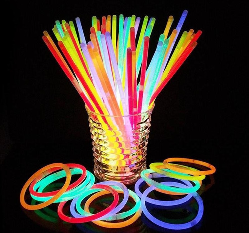 100 Pulseras Neón Glow Stick Fosforescente Fiestas Neon
