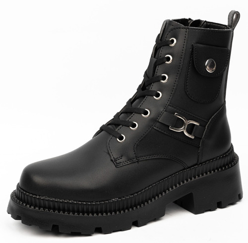 Bota Botin Mujer Combat Negro Late Models 3709