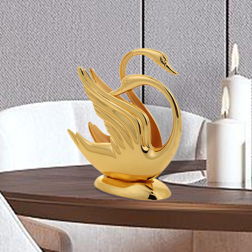 Estatuilla Golden Swan, Soporte Para Servilletas De Metal,