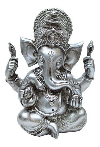 Estatueta Ganesha Deus Da Boa Fortuna Em Resina 11cm