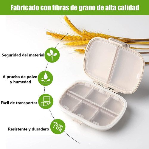 Pastillero Portátil A Prueba De Humedad De 8 Compartimentos