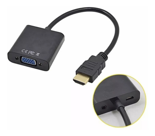 Cable Adaptador Conversor Hdmi A Vga Con Audio Fact A Y B