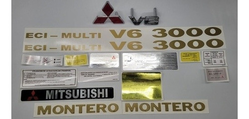 Mitsubishi Montero Calcomanías Y Emblemas V6 3000 
