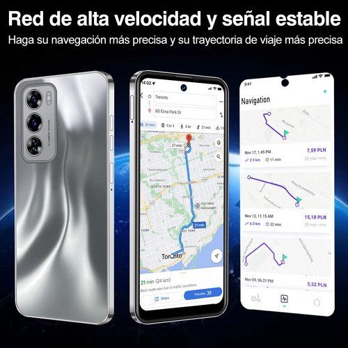 Teléfono Android 13 Sim Dual 12gb+256gb Rom Octa-core 8000mah Full Hd 6.8 Pulgadas Celular Expansión 512 Gb Con Reconocimiento Facial Y Huellas
