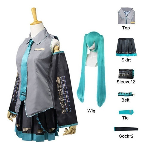 Disfraces De Anime Vocaloid Hasune Miku Cosplay Japón Midi