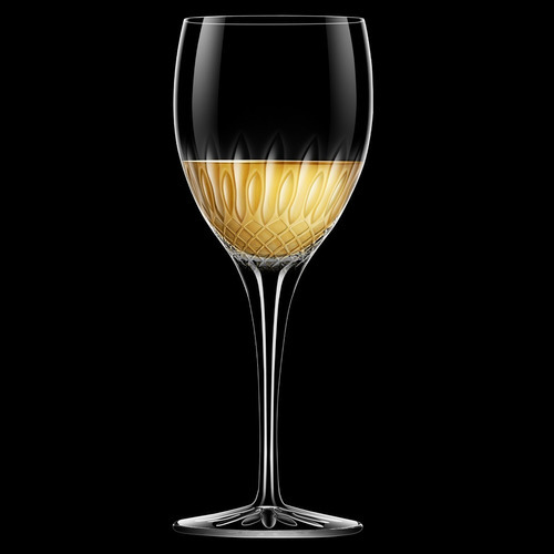Copa Vino Blanco Diamante Cristalino 380 Ml Luigi Bormioli Color Transparente