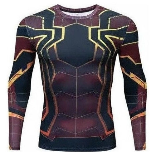 Camisa De Compresión De Hombres Con Impresión De Spidermá