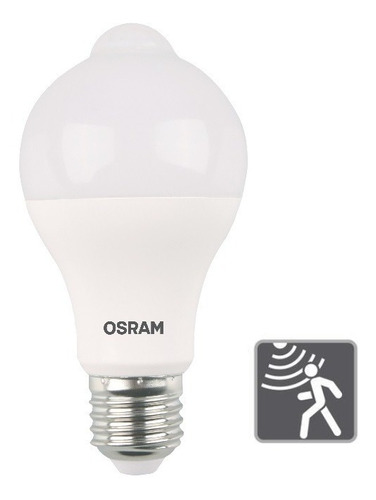 Imagen 1 de 10 de Lámpara Led Osram 9w C/sensor De Movimiento Por E631 Fría 