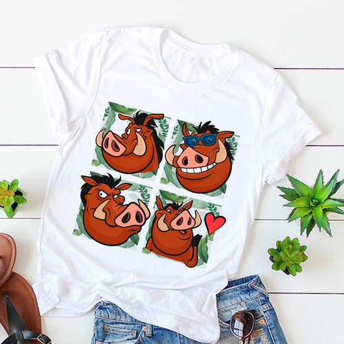 Remera Disney Pumba Hakuna Matata Rey León Mujer Unisex