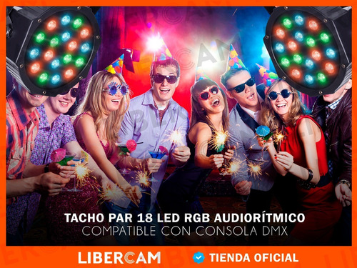 Imagen 9 de 10 de Luz Proton Par 18 Luces Dj Audioritmica Dmx Iluminacion Led