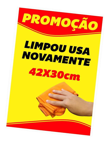 5un Cartaz Reutilizável 42x30cm Apaga Usa Novament