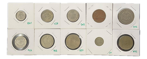 Colección 10 Monedas Antiguas Colombianas-buen Estado 