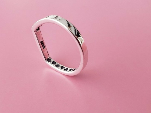 Imagen 4 de 7 de Anillo Estilo Pandor Modelo Plano En Plata 925