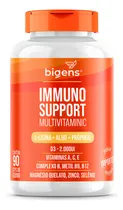 Comprar Multivitamínico Immuno Support: D3 2000 Ui + Vitaminas A, C, E + L-lisina + Alho + Própolis + Complexo B (b9, B12) + Magnésio Quelato, Zinco E Selênio - 90 Cápsulas Bigens