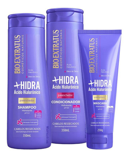 Kit Bio Extratus Mais Hidra Shampoo Condicionador Máscara
