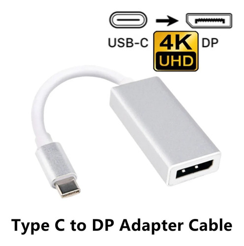 Adaptador Convertidor Usb C 3.1 A Displayport Dp 4k 1.2 Uhd