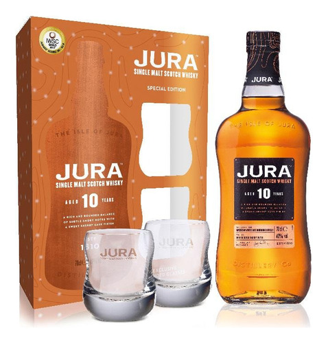 Whisky Jura 10 Years Con Vasos Bostonmartin