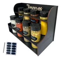 Comprar Porta Temperos E Condimentos Luxo 8 Potes Mais Etiquetas
