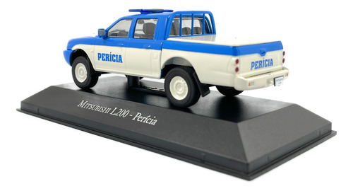 Miniatura Mitsubishi L200 Perícia Veículos De Serviço Ed 64 Azul E Branco